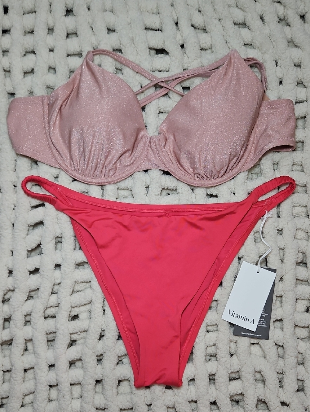 Vitamin A Bikini Swimsuit Bottom Shade & Shore Top Size XL (16) New Beach